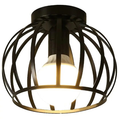 Industrial Ceiling Light Vintage Black Metal Design NALANI