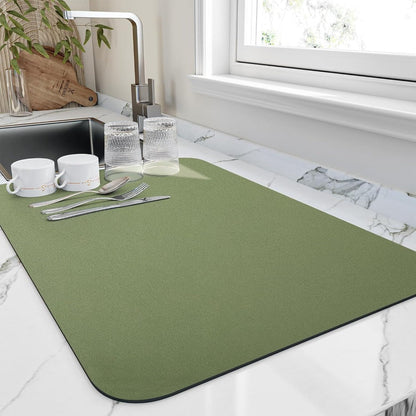 Quick Dry Kitchen Draining Mat Highly Absorbent Practical Green NALANI