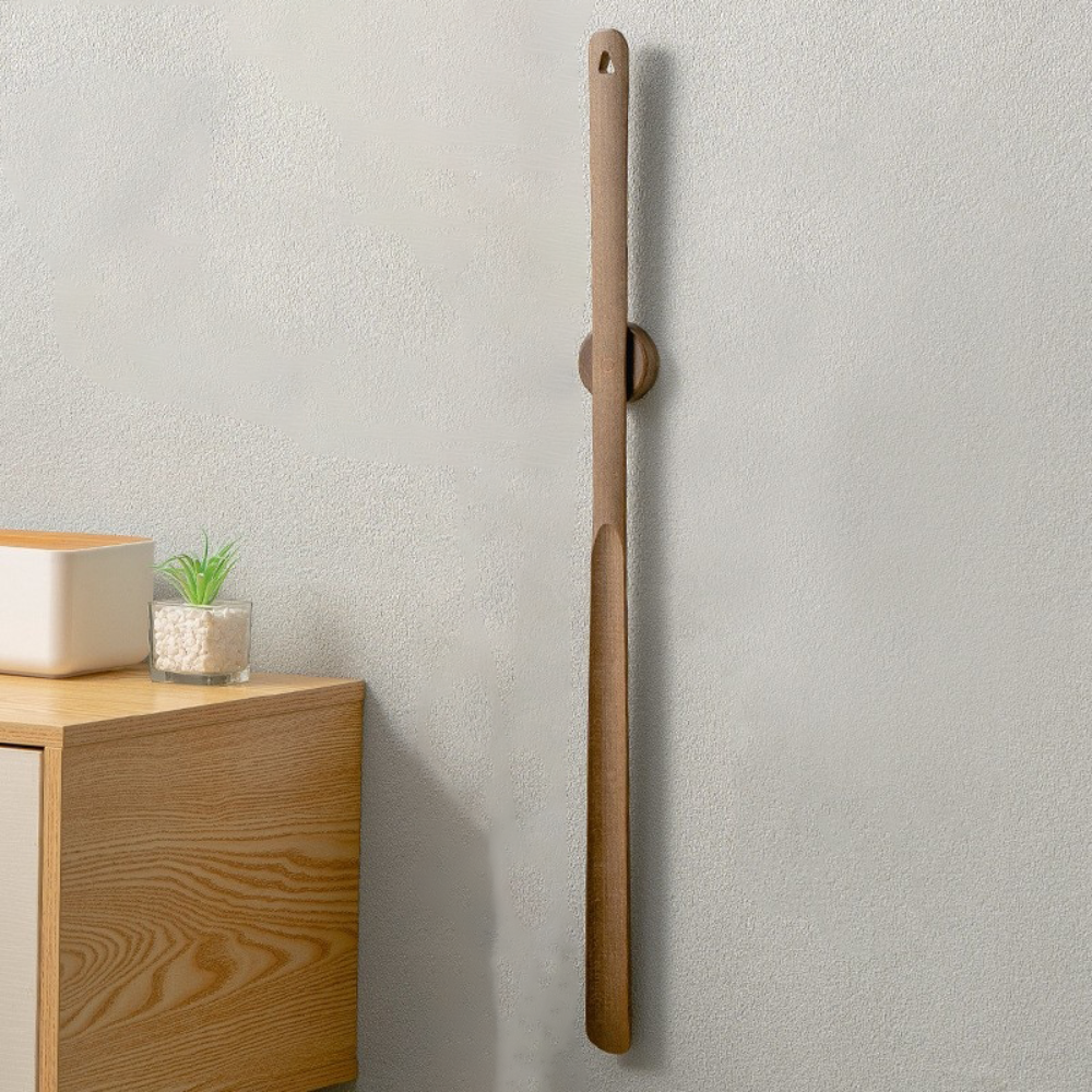 Magnetic Wooden Shoehorn With Long Beech Wood Handle 50cm walnut NALANI