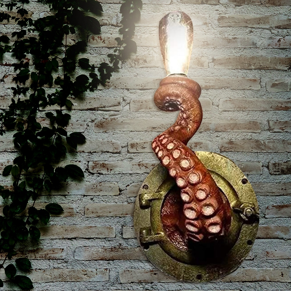 Octopus Tentacle Wall Lamp Sculpture Ocean Glow Light Red NALANI