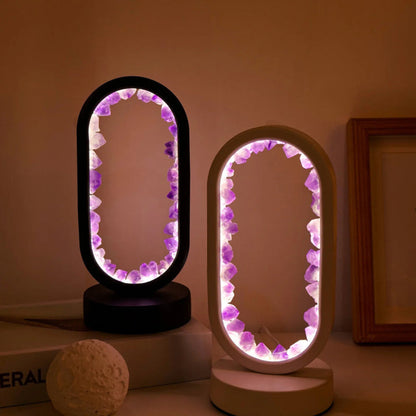 Lucento - Crystal Frame LED Lamp With Natural Crystals Glow Light NALANI