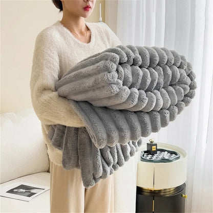 Soft Throw Blanket Cozy Plush For Sofa Warmth Everyday Silver gray NALANI