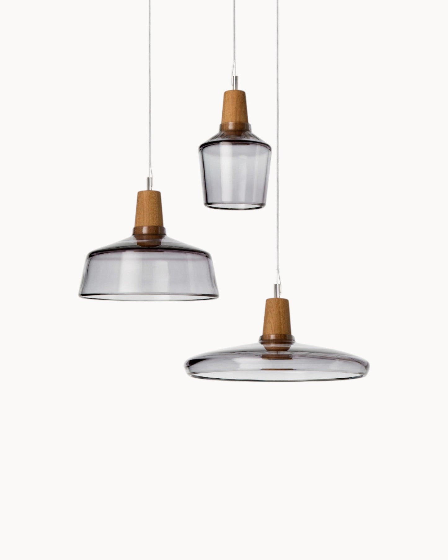 Navetti | Loft lamp - Modern Nordic glass lamps with wooden base, E27 NALANI