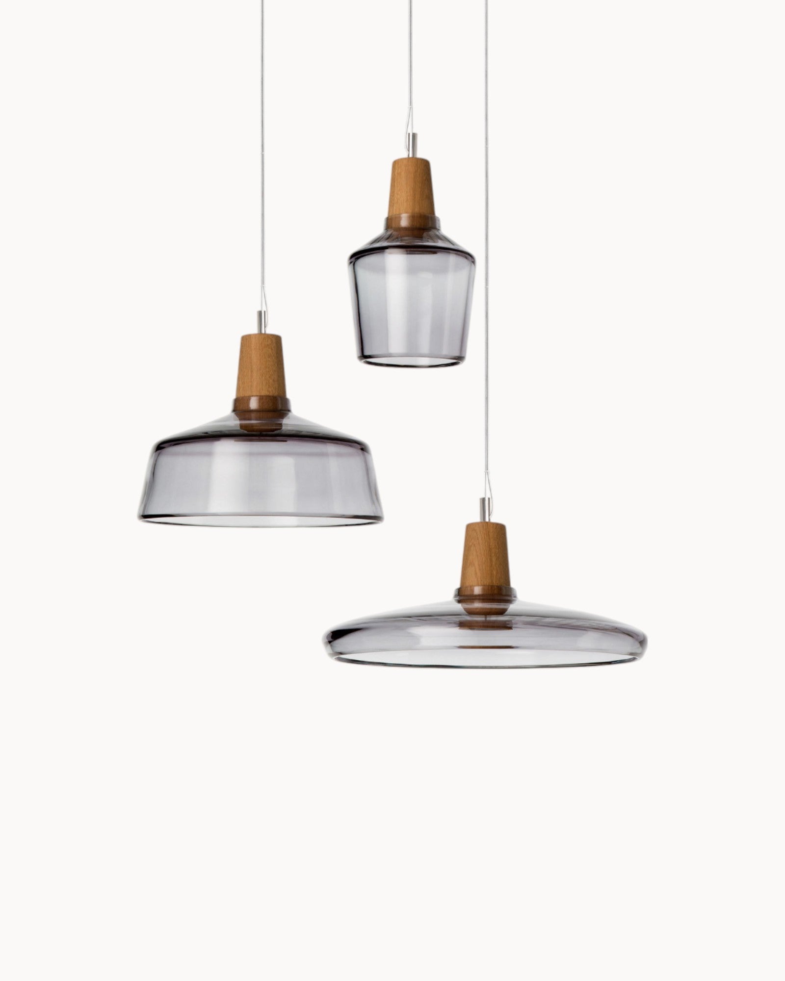 Navetti | Loft lamp - Modern Nordic glass lamps with wooden base, E27 NALANI