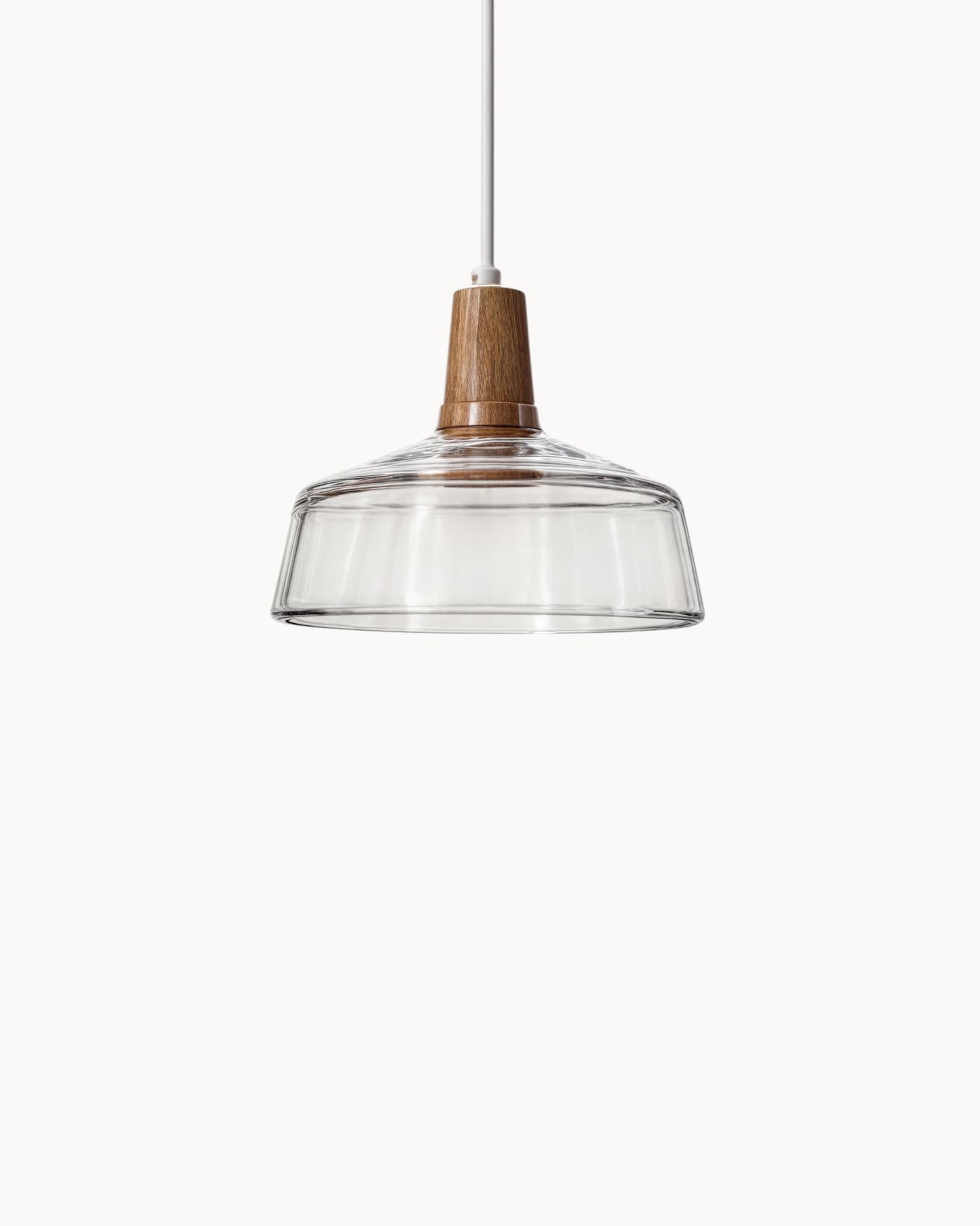 Navetti | Loft lamp - Modern Nordic glass lamps with wooden base, E27 Klar B NALANI