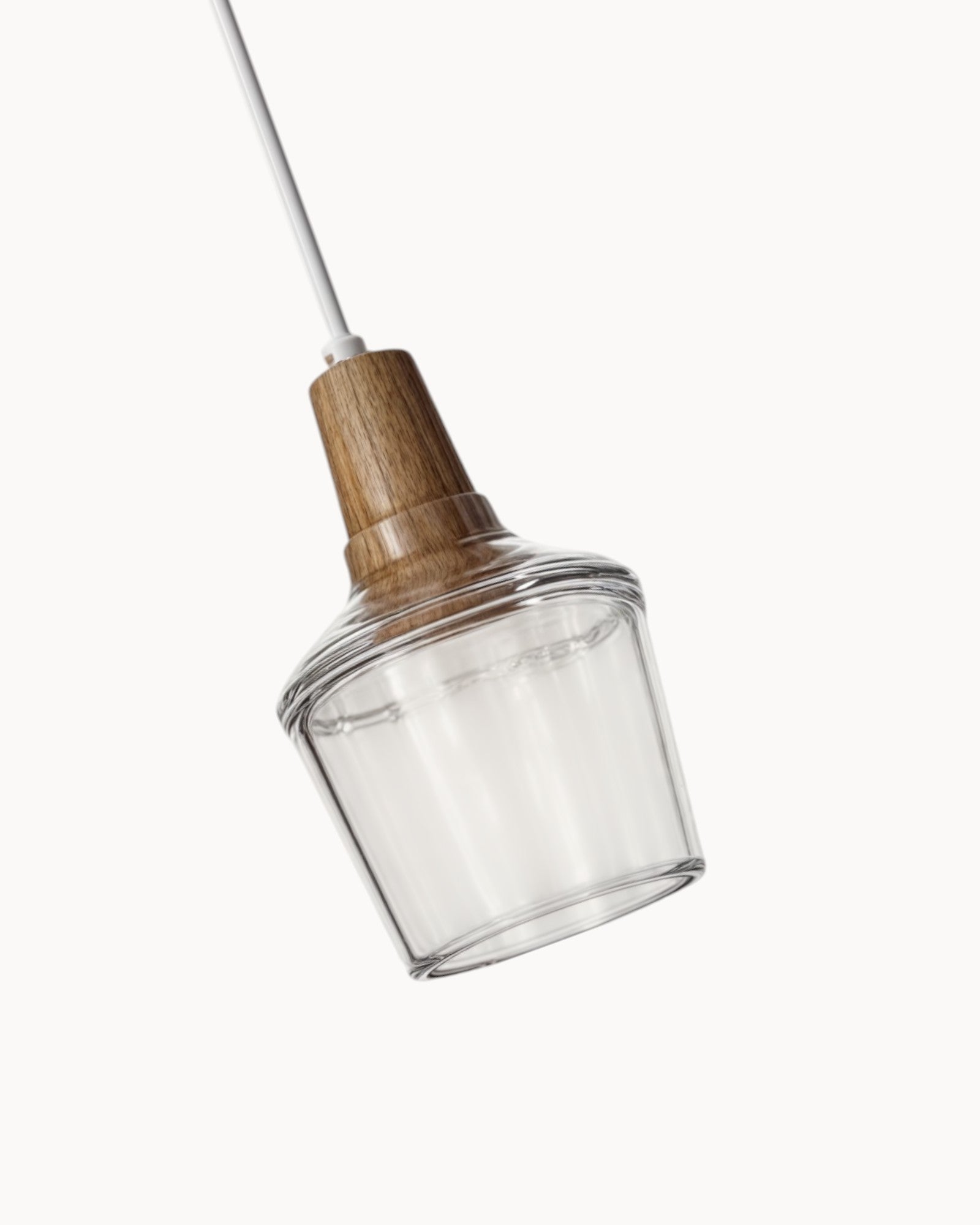 Navetti | Loft lamp - Modern Nordic glass lamps with wooden base, E27 NALANI