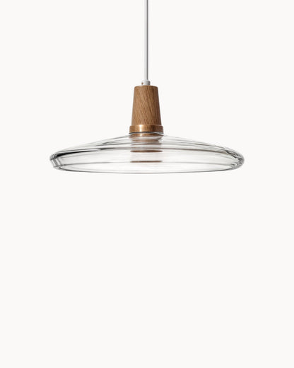 Navetti | Loft lamp - Modern Nordic glass lamps with wooden base, E27 Klar C NALANI