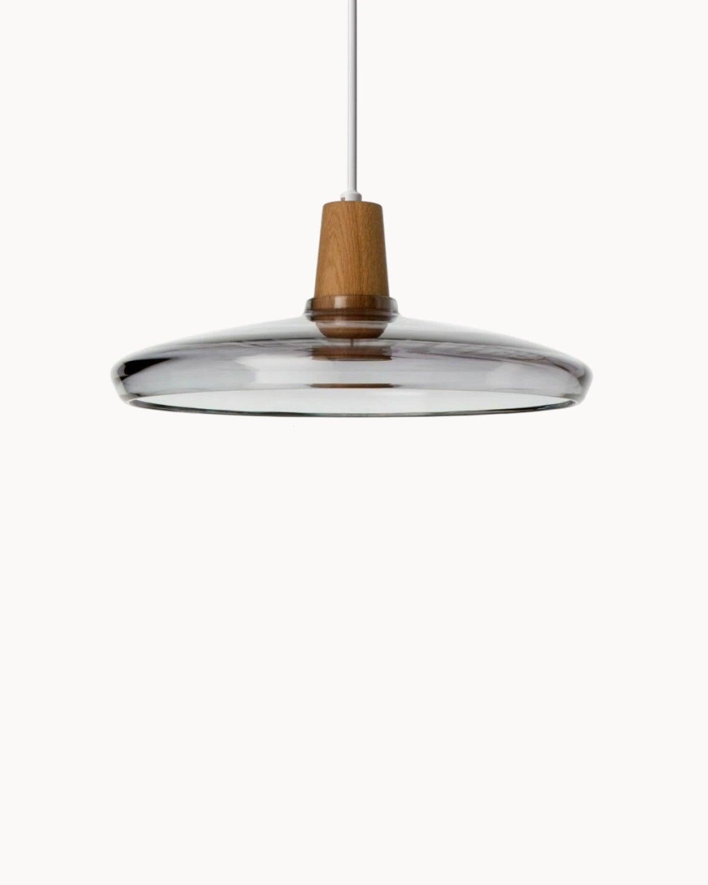 Navetti | Loft lamp - Modern Nordic glass lamps with wooden base, E27 Smoke C NALANI
