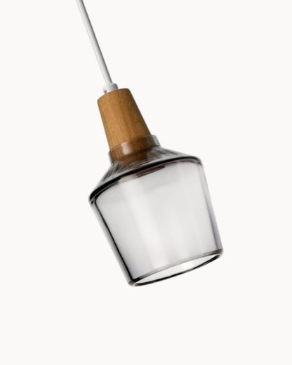 Navetti | Loft lamp - Modern Nordic glass lamps with wooden base, E27 NALANI