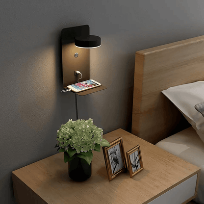 Rotatable Night Light with Charger for Home Decor and Convenience Black Calora