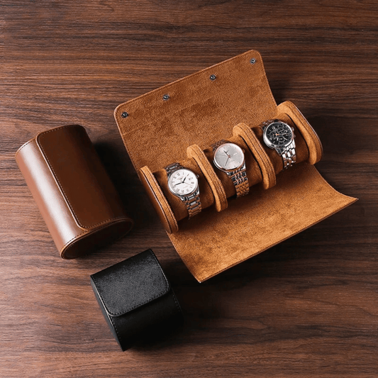Leather Watch Case Organizer for Timepieces and Accessories NALANI