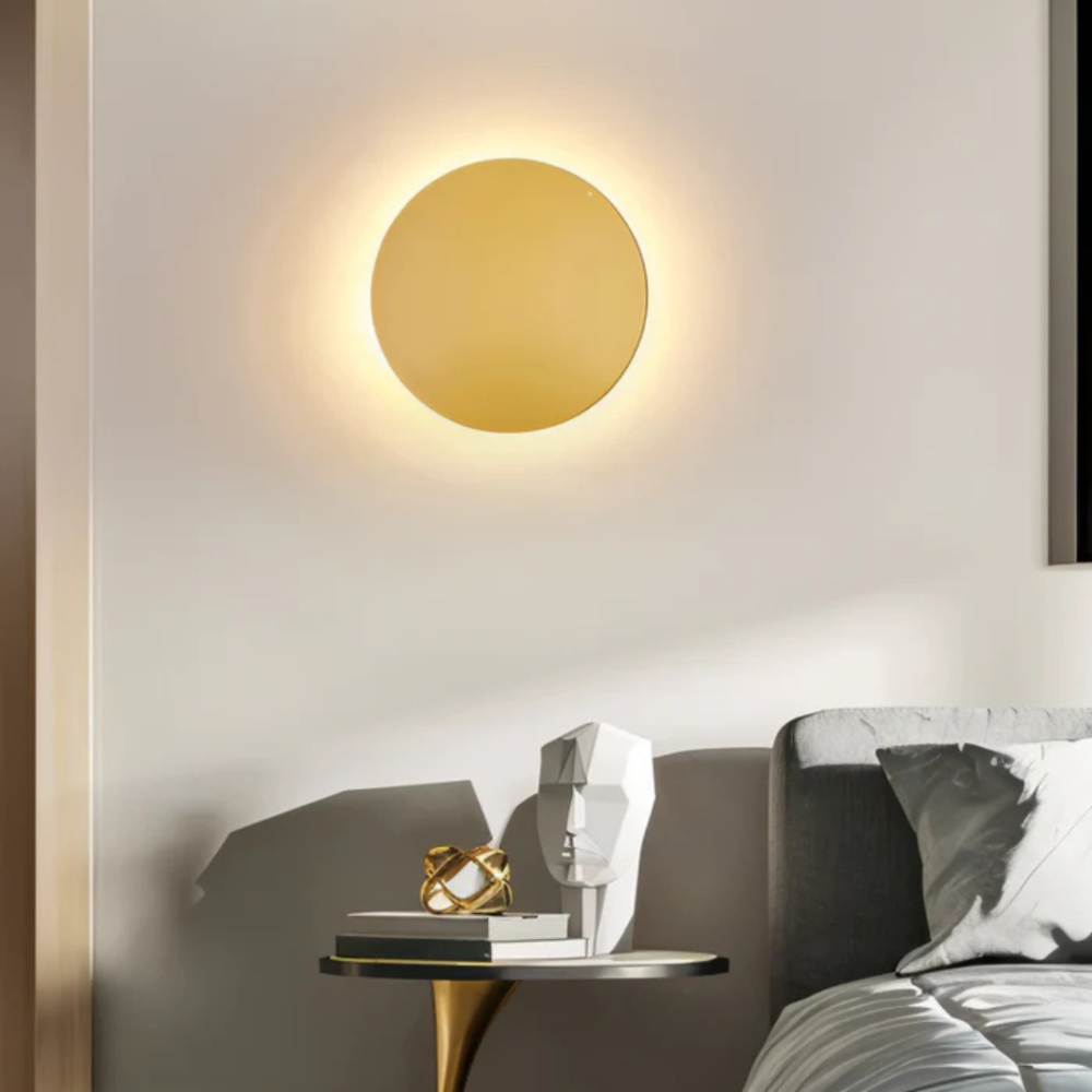 Round LED Wall Light Modern Design With Warm White Glow Gold NALANI
