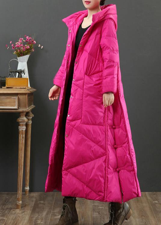 Rose Pink Loose Fit Women Parka With Hood Warm Winter Coat NALANI