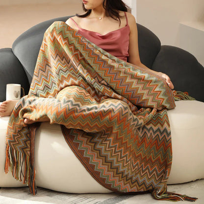 Soft Cozy Boho Plaid Throw Blanket Colorful 130x180 cm NALANI