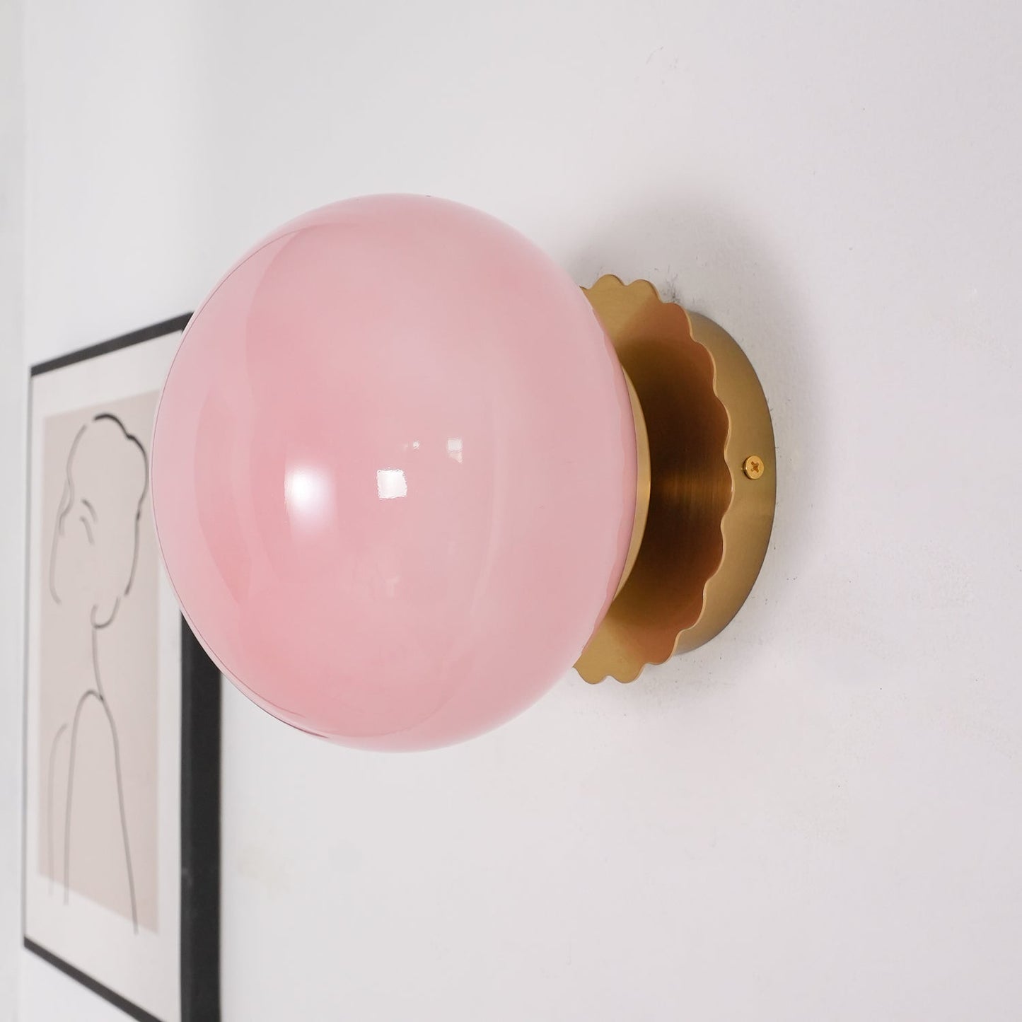 Pink Glass Diffuser Wall Sconces Ceiling Light Modern Metal NALANI