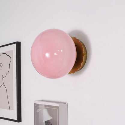Pink Glass Diffuser Wall Sconces Ceiling Light Modern Metal NALANI