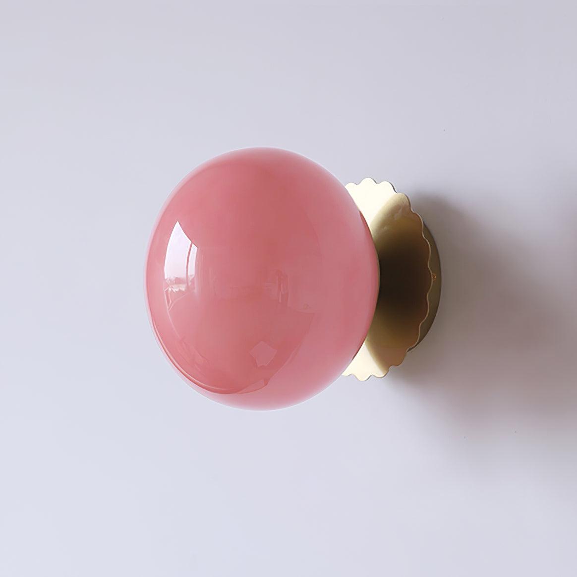 Pink Glass Diffuser Wall Sconces Ceiling Light Modern Metal ∅ 7.9″ x H 7.1″ Dia 20cm x H 18cm Gold+Pink NALANI