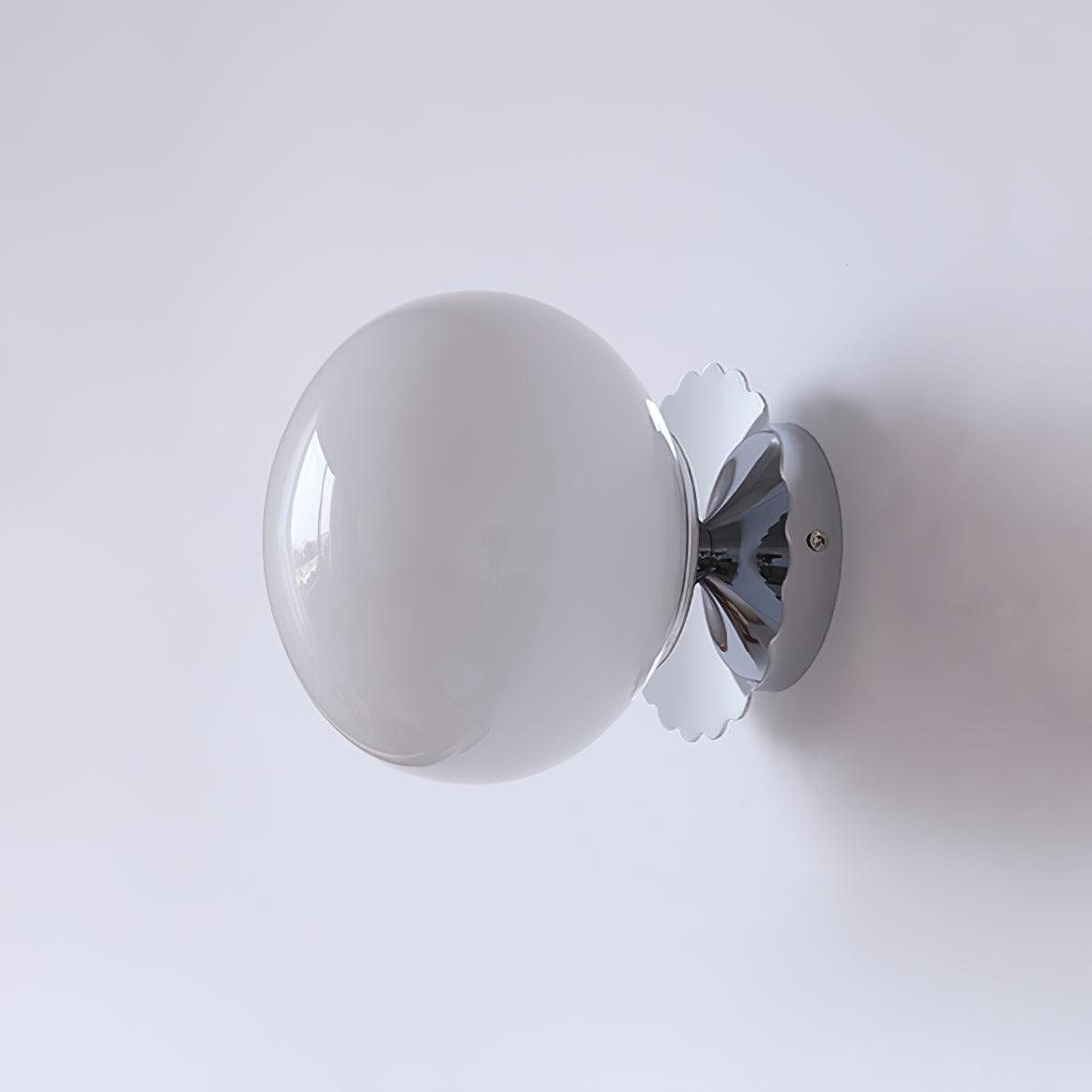 Pink Glass Diffuser Wall Sconces Ceiling Light Modern Metal ∅ 7.9″ x H 7.1″ Dia 20cm x H 18cm Chrome+White NALANI