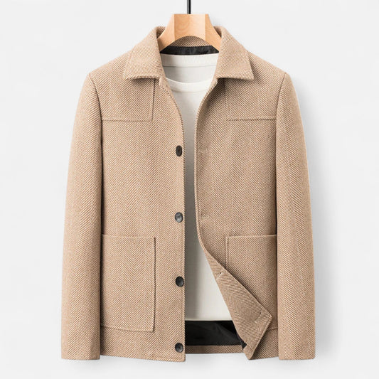 Mens Tailored Button Front Jacket For Business Casual Wear