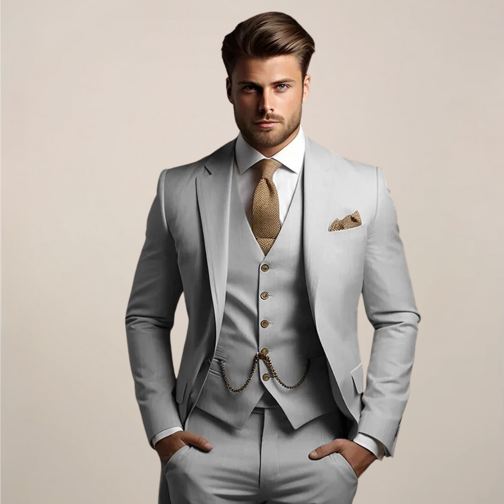 Three-Piece Men's Blazer With Waistcoat