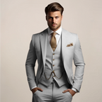 Three-Piece Men's Blazer With Waistcoat