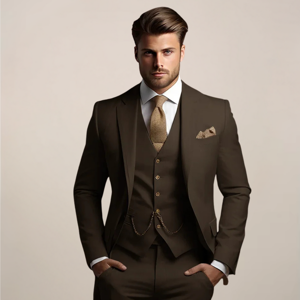 Three-Piece Men's Blazer With Waistcoat