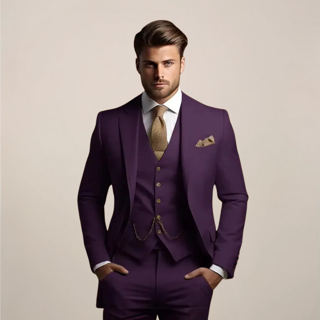 Three-Piece Men's Blazer With Waistcoat