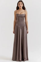 Gabriella – The Silky Satin Corset Maxi Dress Elegant Evening Dress