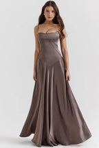 Gabriella – The Silky Satin Corset Maxi Dress Elegant Evening Dress