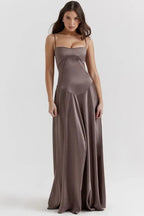 Gabriella – The Silky Satin Corset Maxi Dress Elegant Evening Dress