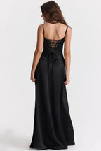 Gabriella – The Silky Satin Corset Maxi Dress Elegant Evening Dress