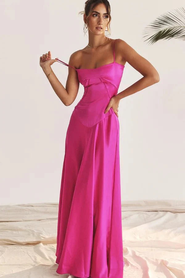 Gabriella – The Silky Satin Corset Maxi Dress Elegant Evening Dress
