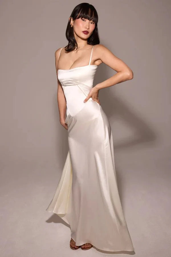 Gabriella – The Silky Satin Corset Maxi Dress Elegant Evening Dress