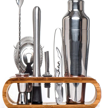 Luxurious Metallic Bar Set Cocktail Kit 10 Piece Home Bar NALANI