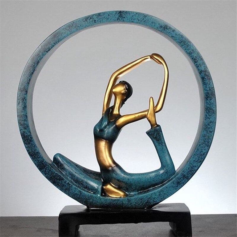 Modern Abstract Resin Yoga Sculptures for Office Décor 11 Inch NaLani