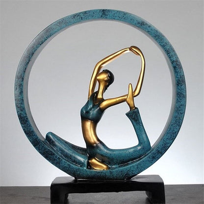Modern Abstract Resin Yoga Sculptures for Office Décor 11 Inch NaLani