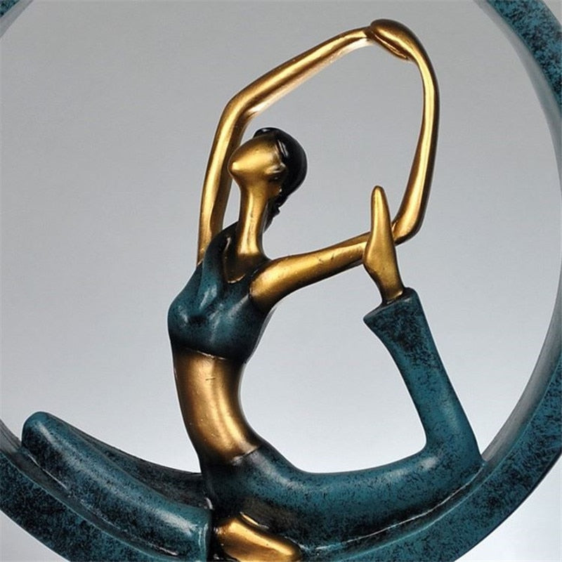 Modern Abstract Resin Yoga Sculptures for Office Décor 11 Inch NaLani