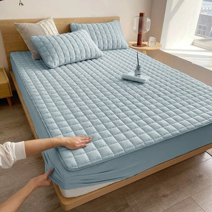 Breathable Mattress Protector Antibacterial Allergen Shield Blue NALANI