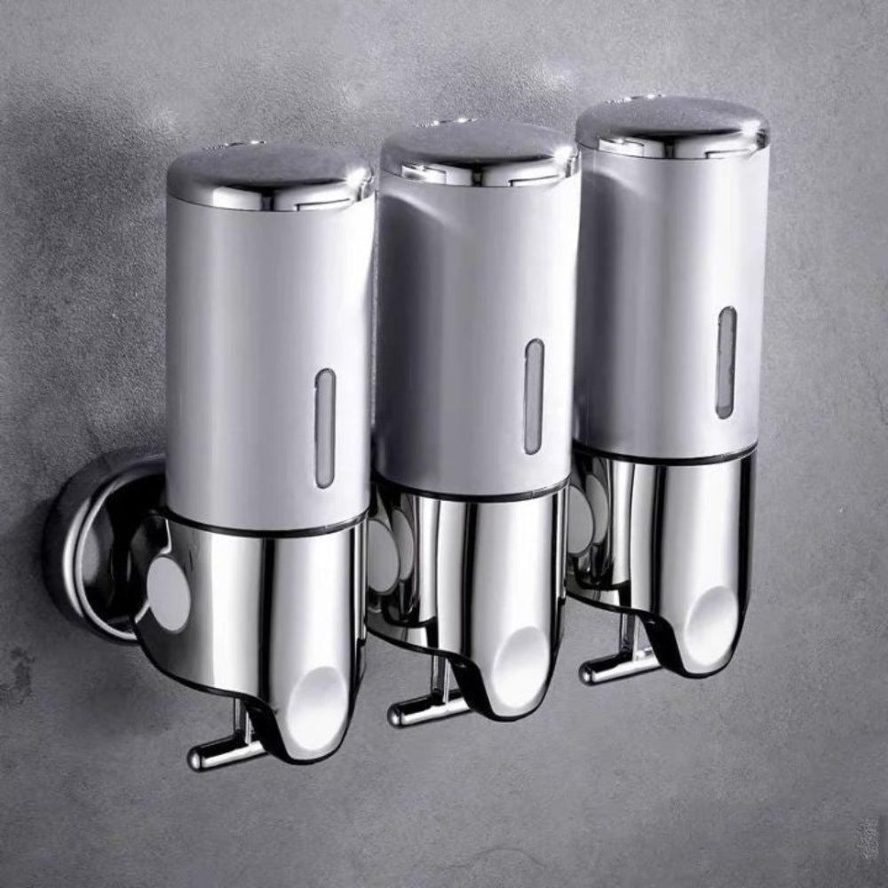 Modern Wall Mounted Soap Dispenser For Bathroom Decor 3 pieces Silver NALANI