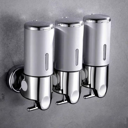 Modern Wall Mounted Soap Dispenser For Bathroom Decor 3 pieces Silver NALANI