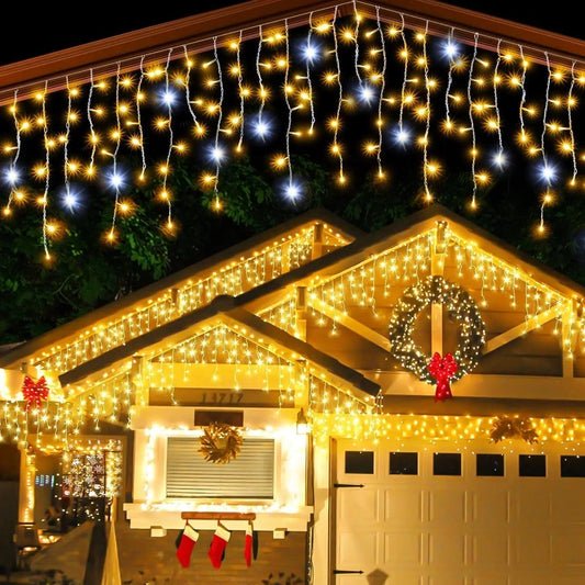 18m Led Curtain Lights Outdoor Christmas Festive Glow Warm white NALANI