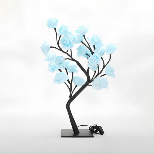 24 LED Rose Tree Night Lamp USB Powered Flower Light Blue NALANI