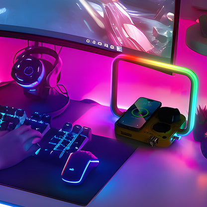 3-In-1 Table Lamp With Wireless Charger RGB Lighting Timer NALANI