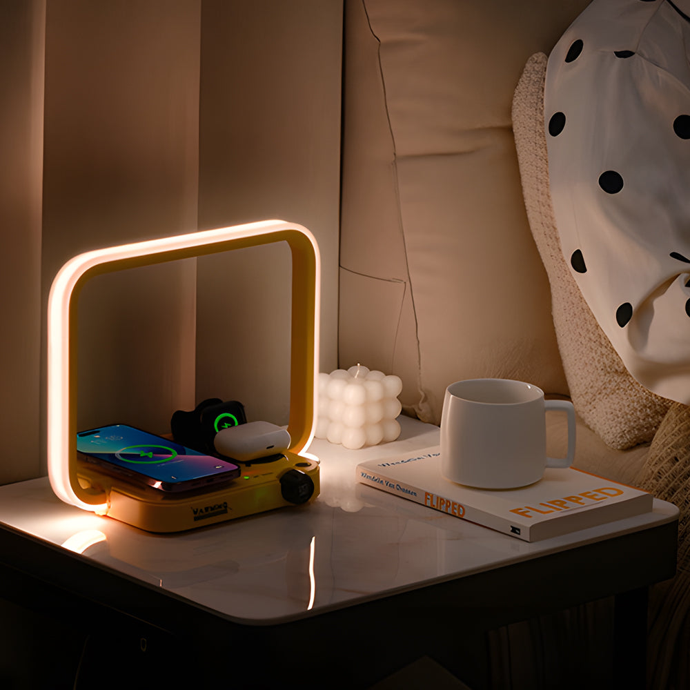 3-In-1 Table Lamp With Wireless Charger RGB Lighting Timer NALANI