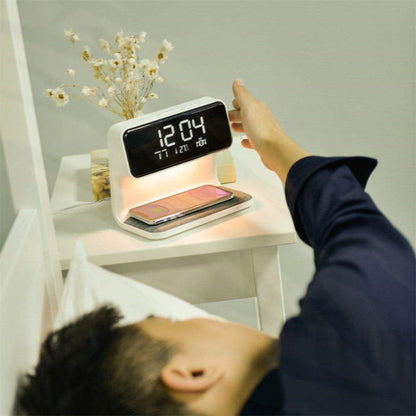 3 in 1 Bed Lamp With Wireless Charger And LCD Alarm Clock NALANI