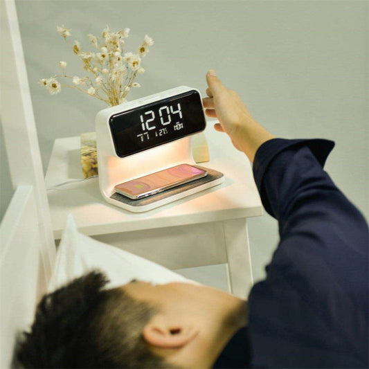 3 in 1 Bed Lamp With Wireless Charger And LCD Alarm Clock NALANI