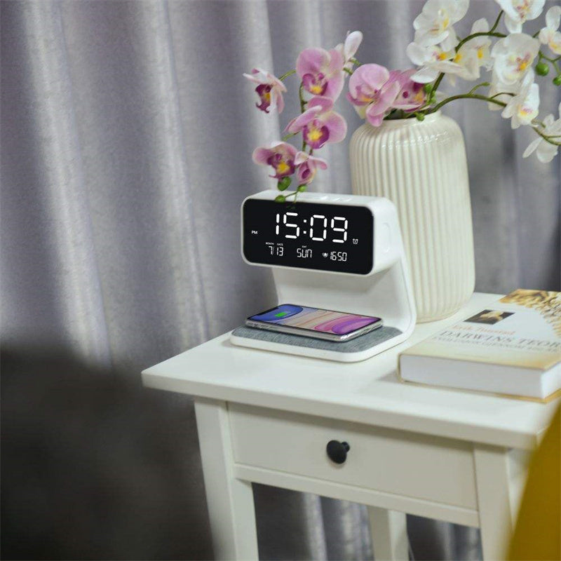 3 in 1 Bed Lamp With Wireless Charger And LCD Alarm Clock NALANI