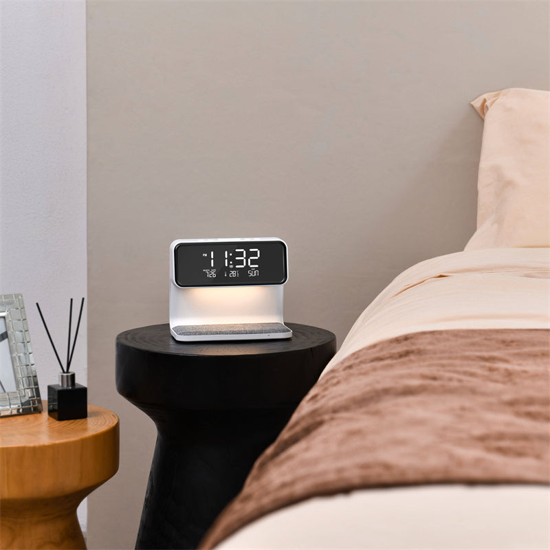 3 in 1 Bed Lamp With Wireless Charger And LCD Alarm Clock NALANI