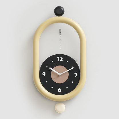 3D Artistic Long Pendulum Clock for Home Decor and Living Room Elegance Yellow NALANI