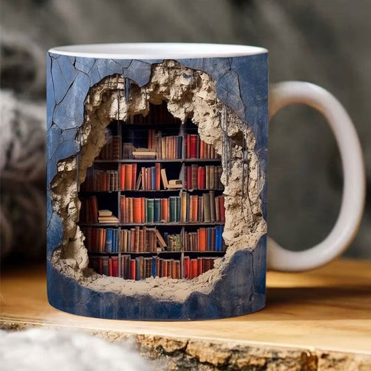 3D Book Lover Mug For Readers Gift Coffee Cup Decor A NALANI
